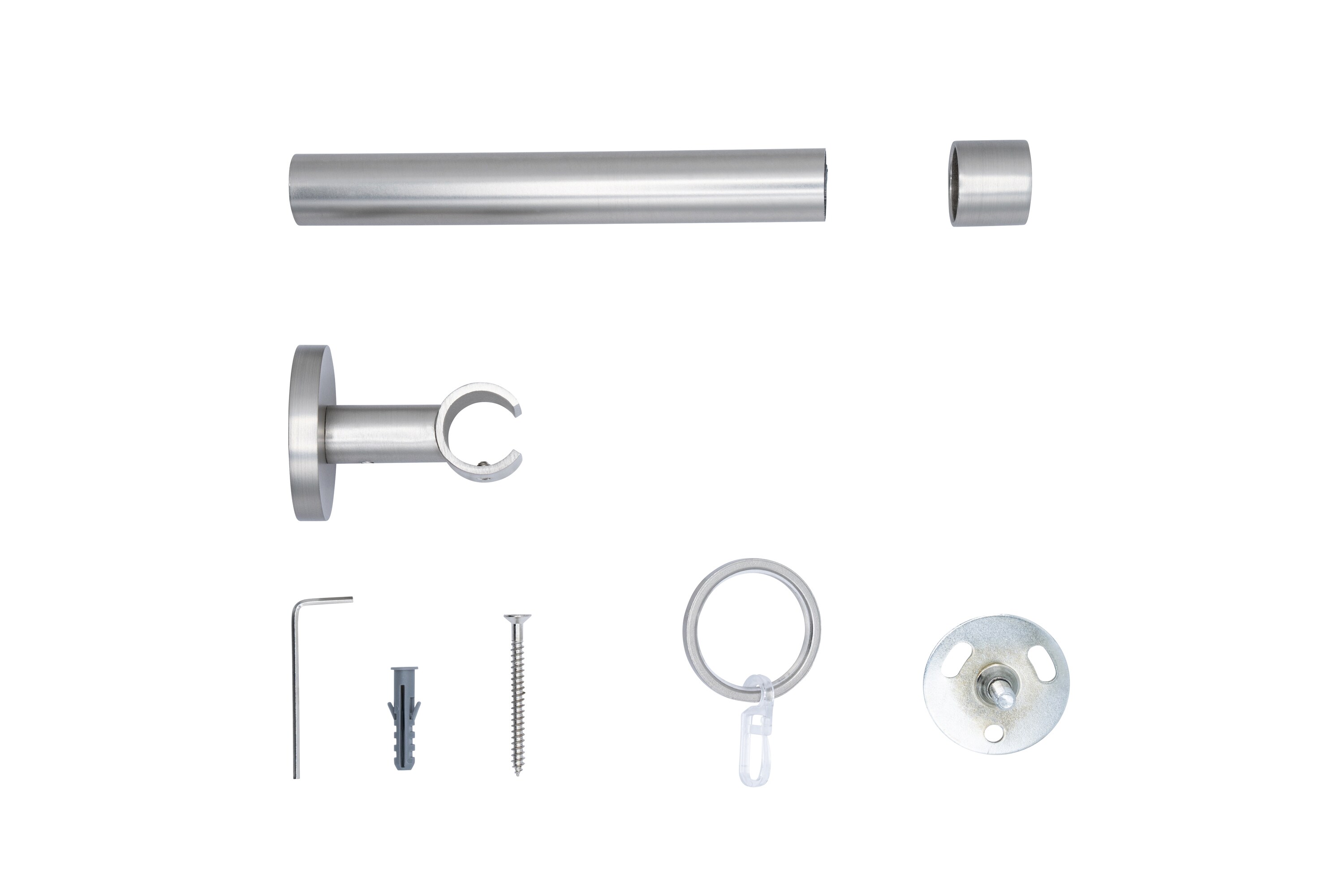 20mm,1-läufig,Rohr,Deckenträger classic,Endstück cap Größe: 100cm, Farbvariante: Edelstahl-Optik