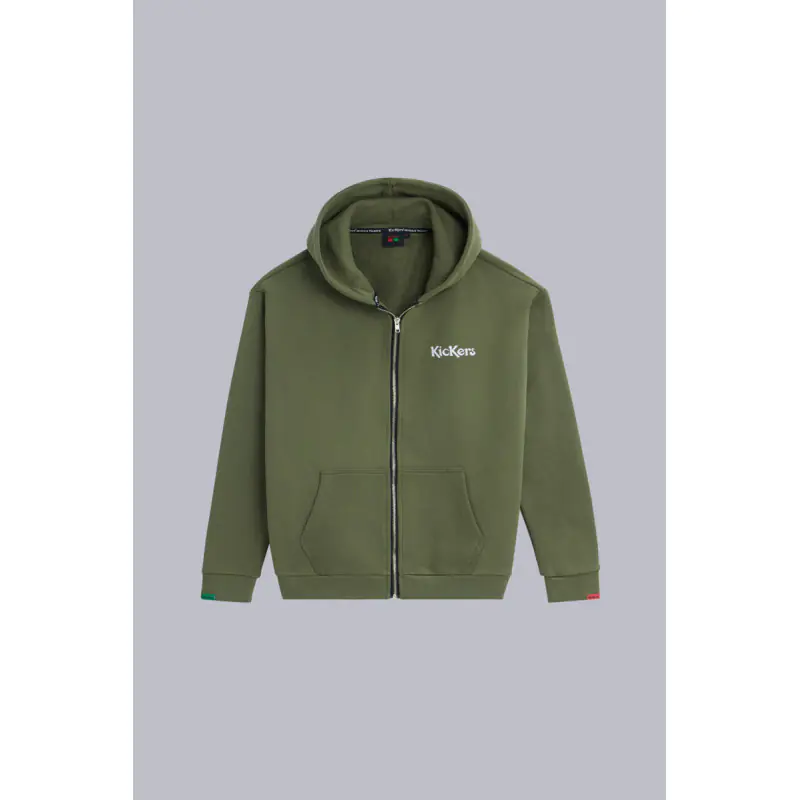 ORGANIC KICK HOODIE ZIP KAKI VESTE Coton biologique No Gender