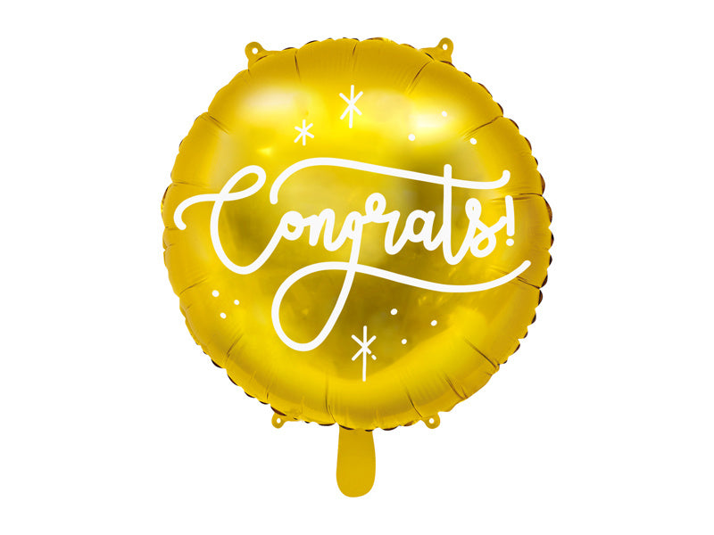 Helium Ballon Congrats Goud Leeg 35cm