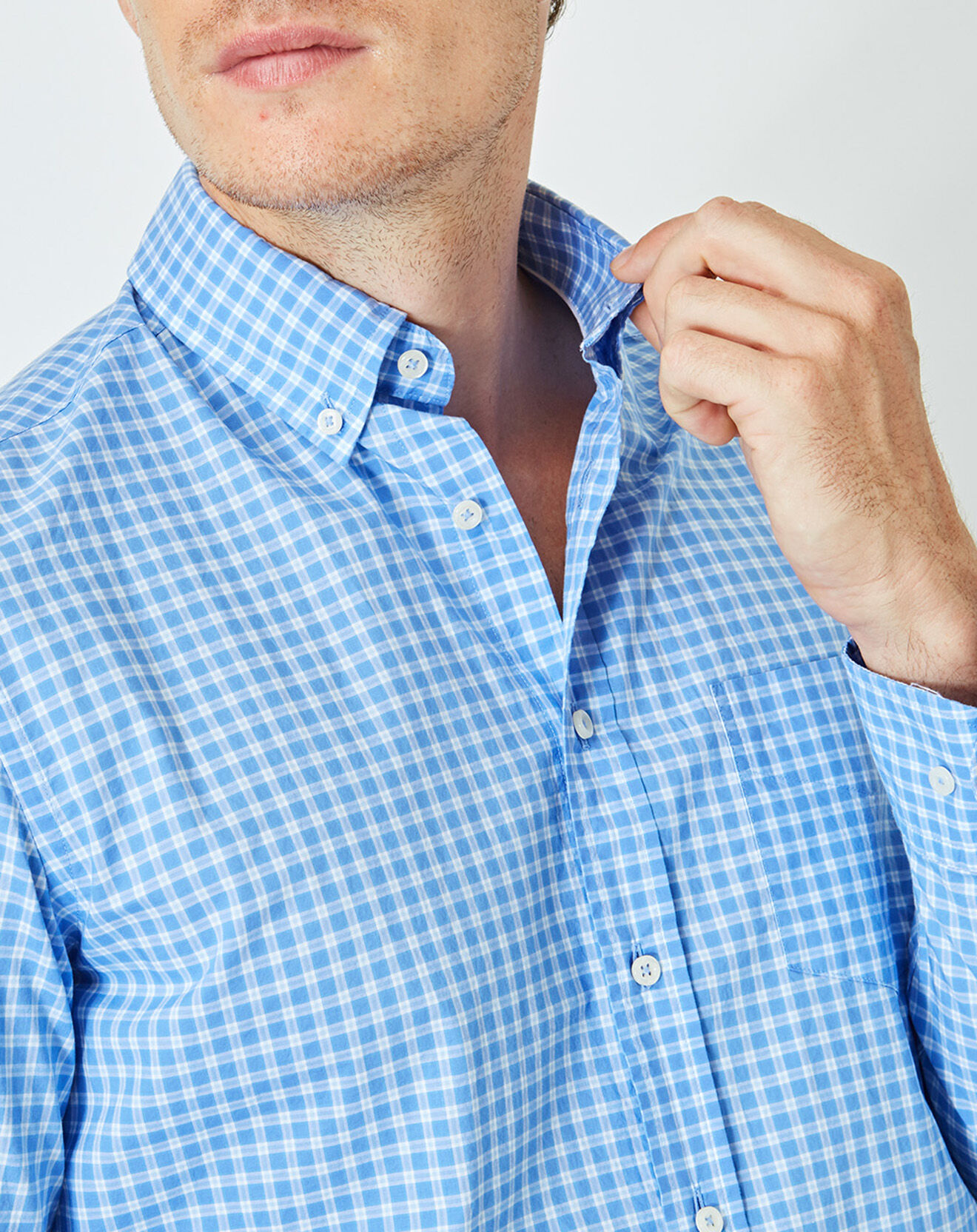 Hackett London Chemise slim fit à pois bleu ciel