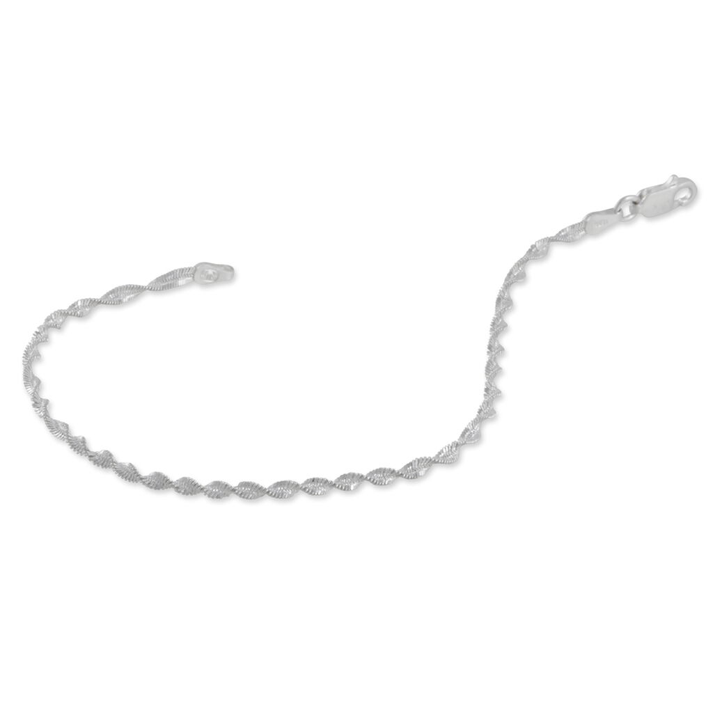 Bracelet Ciana Torsade Diamante Argent Blanc