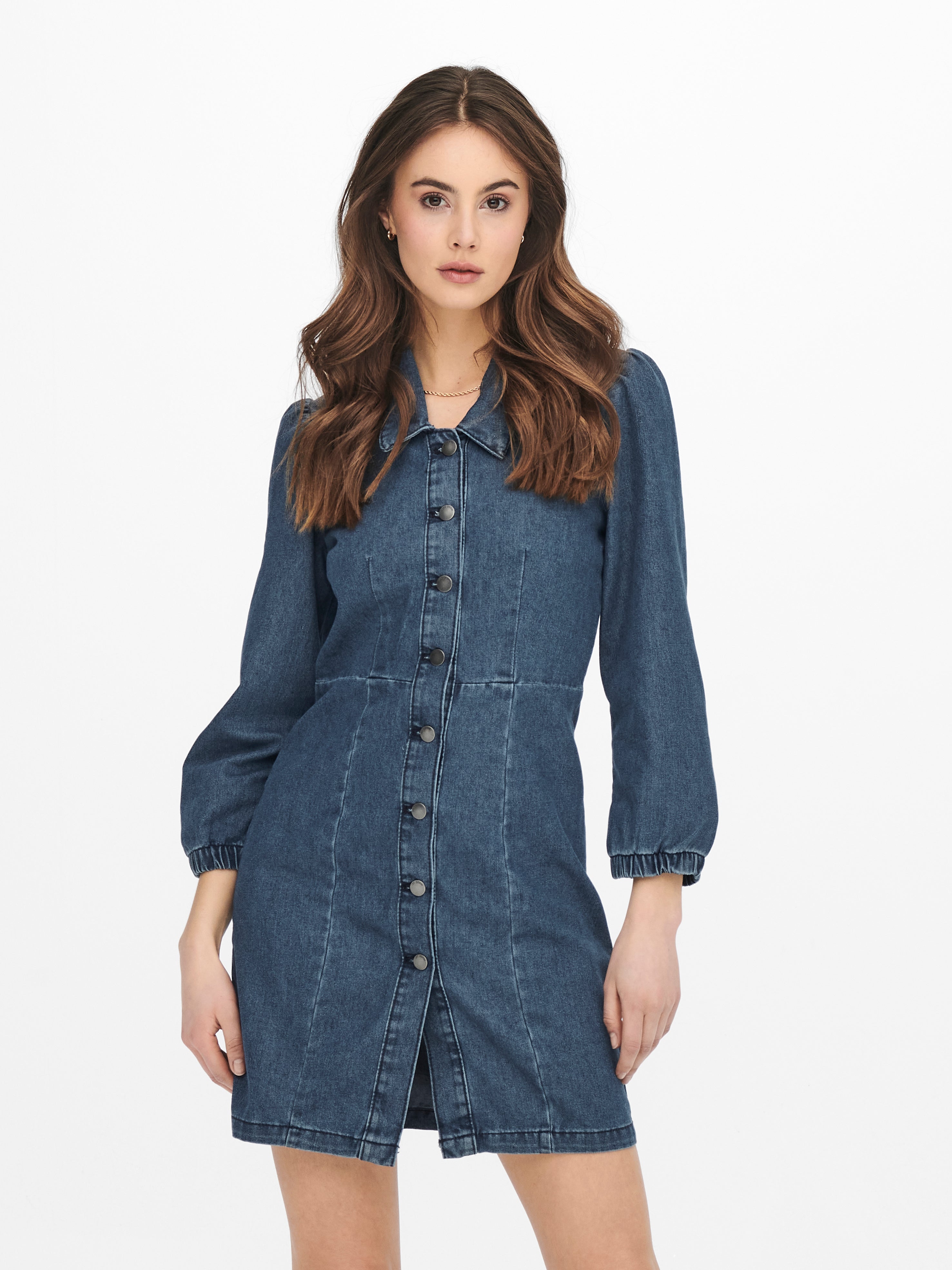 JDYATHENA Langes Kleid Medium Blue Denim