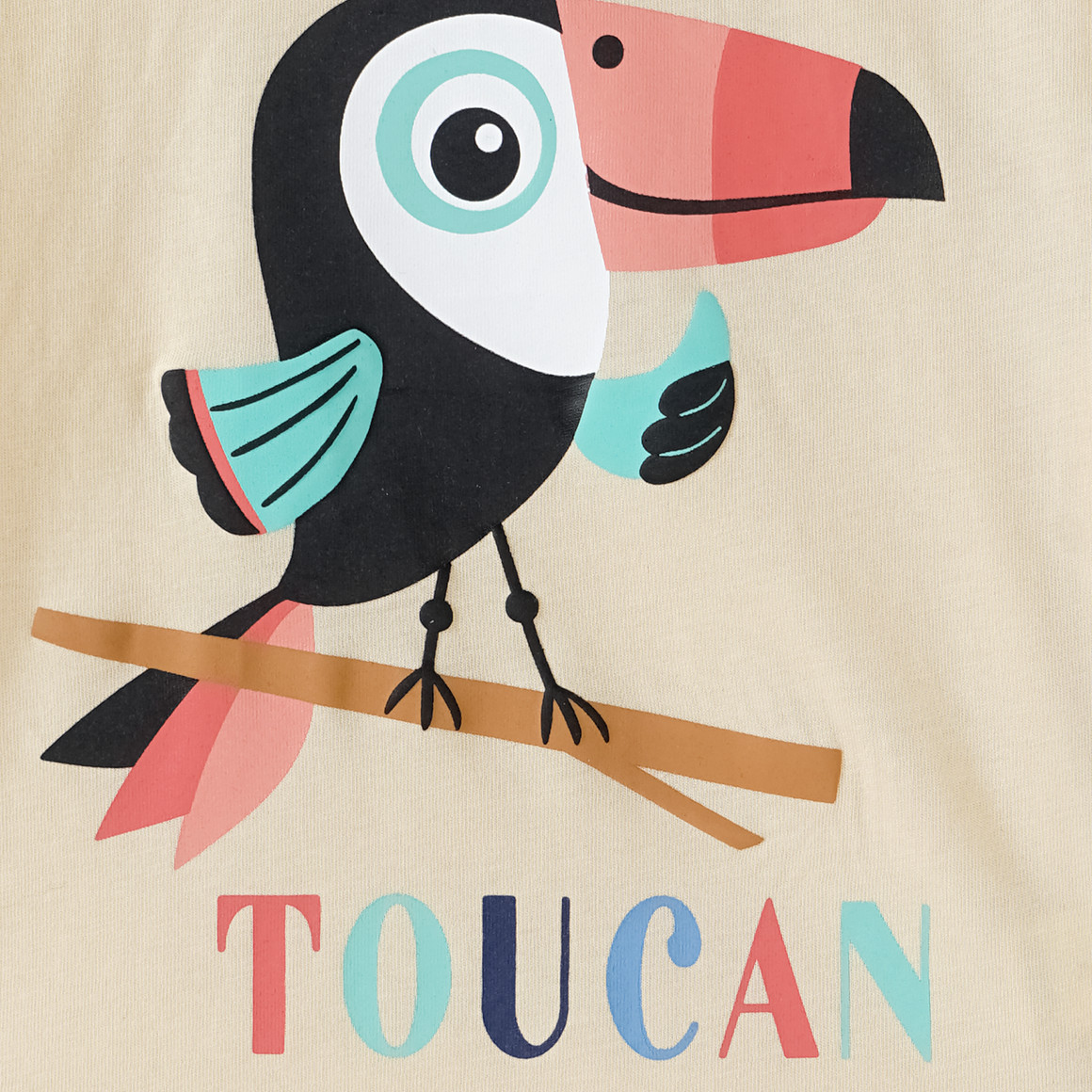 Topomini Baby T-Shirt mit Tukan-Motiv beige