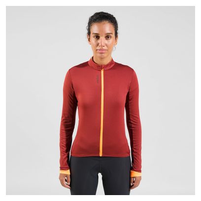 Veste de Cyclisme Femme Odlo Full Zip Zeroweight Ceramiwarm Rouge
