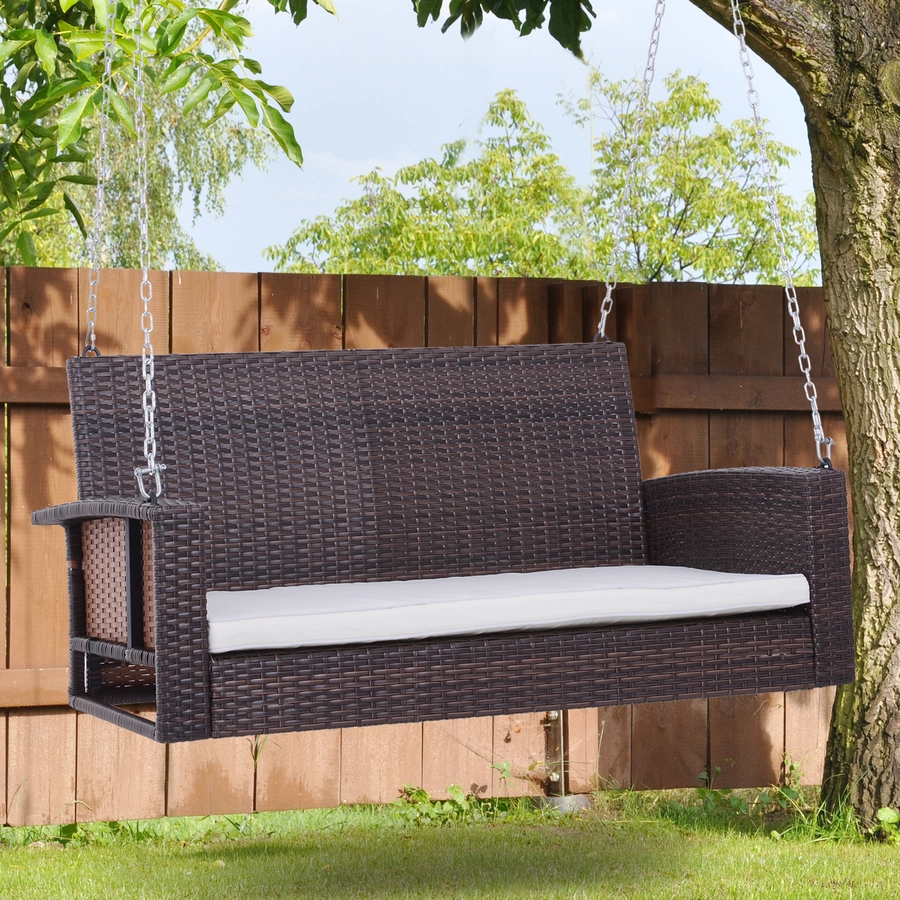 Outsunny 2-Sitzer Hollywoodschaukel braun, beige