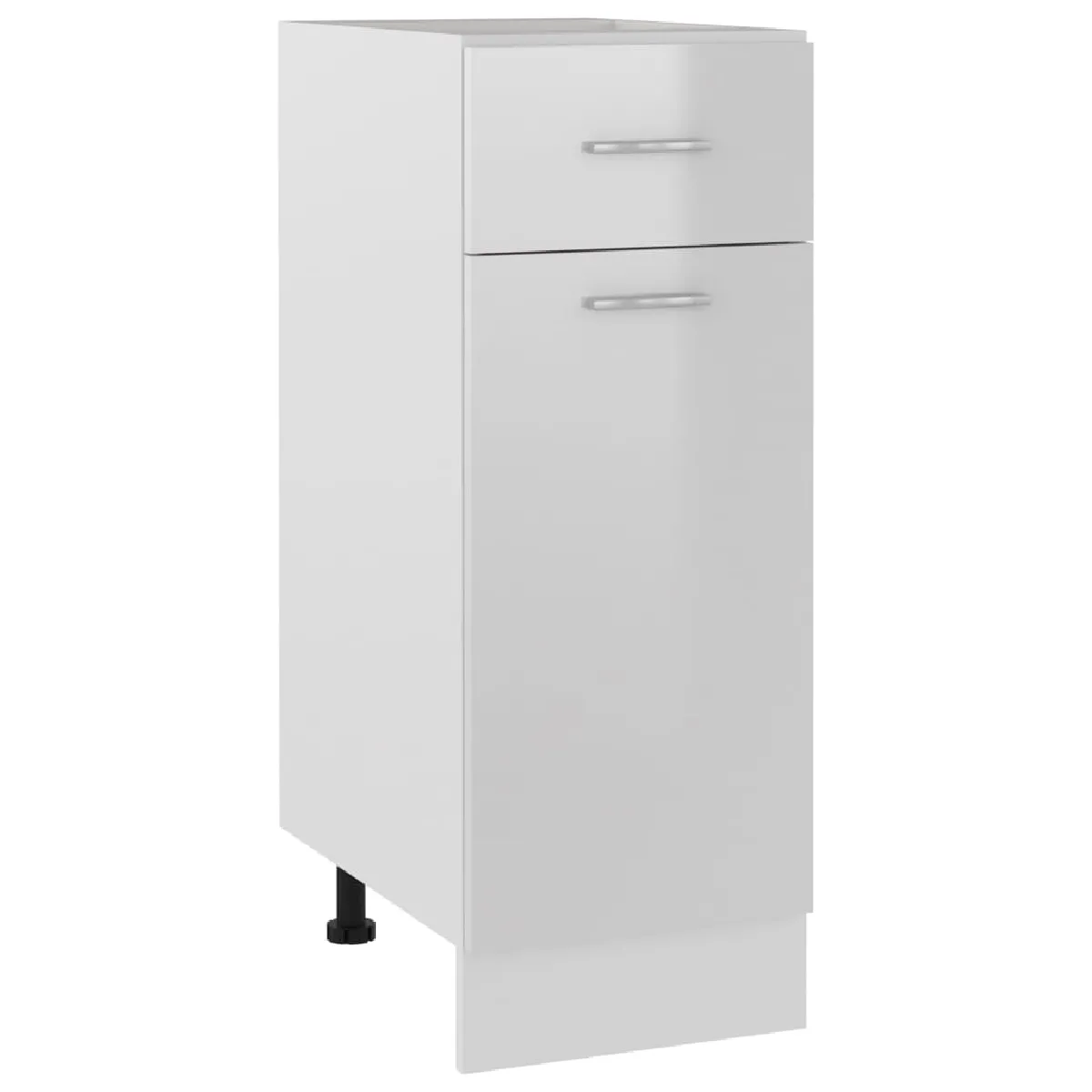 vidaXL Armoire de plancher à tiroir Blanc Brillant