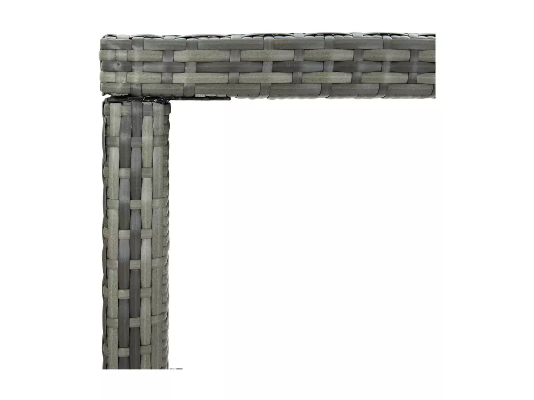 Prolenta Premium - Table bar de jardin Gris 130x60x110 cm Résine tressée et verre