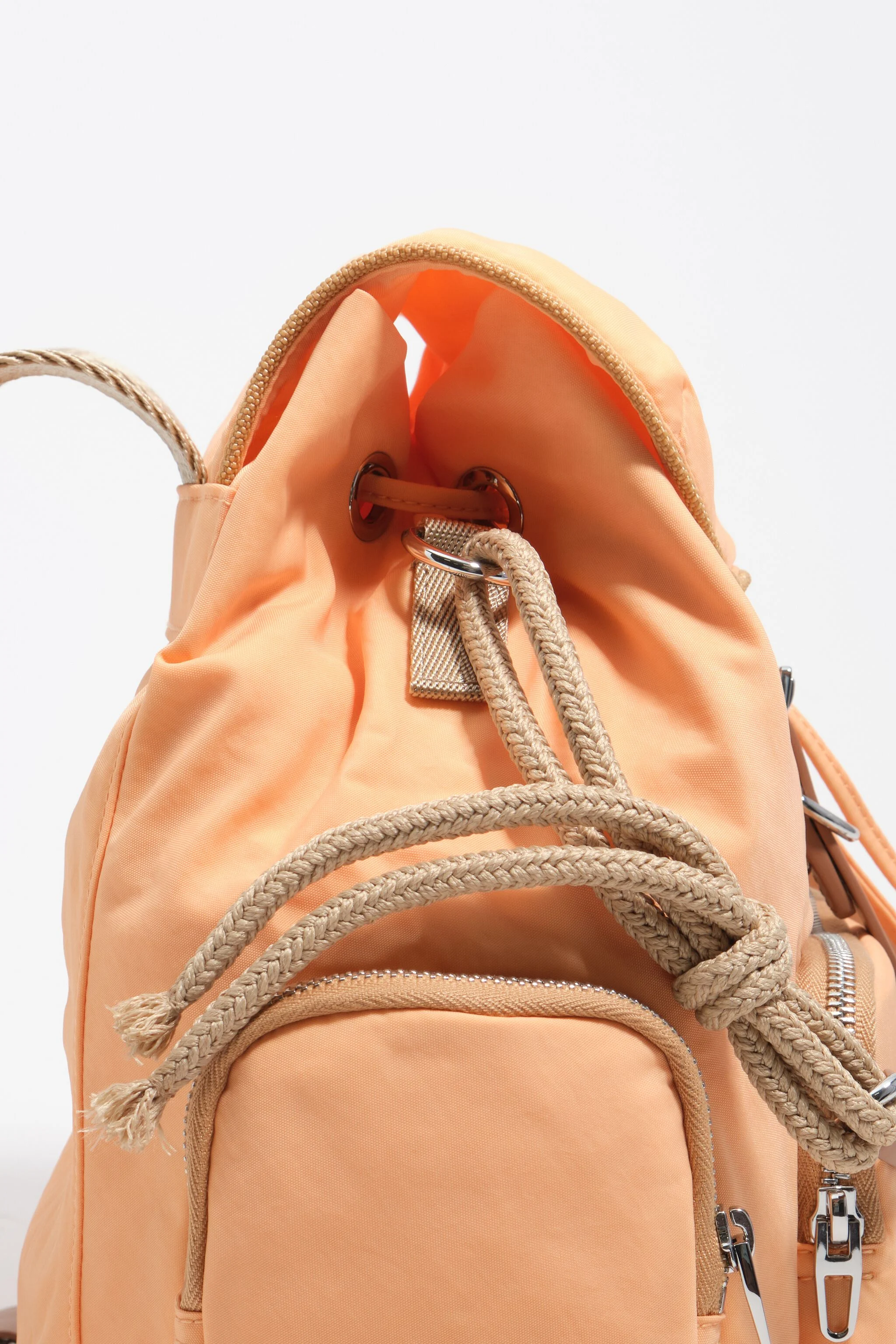 Mochila de bolso em nylon cor sorvete laranja
