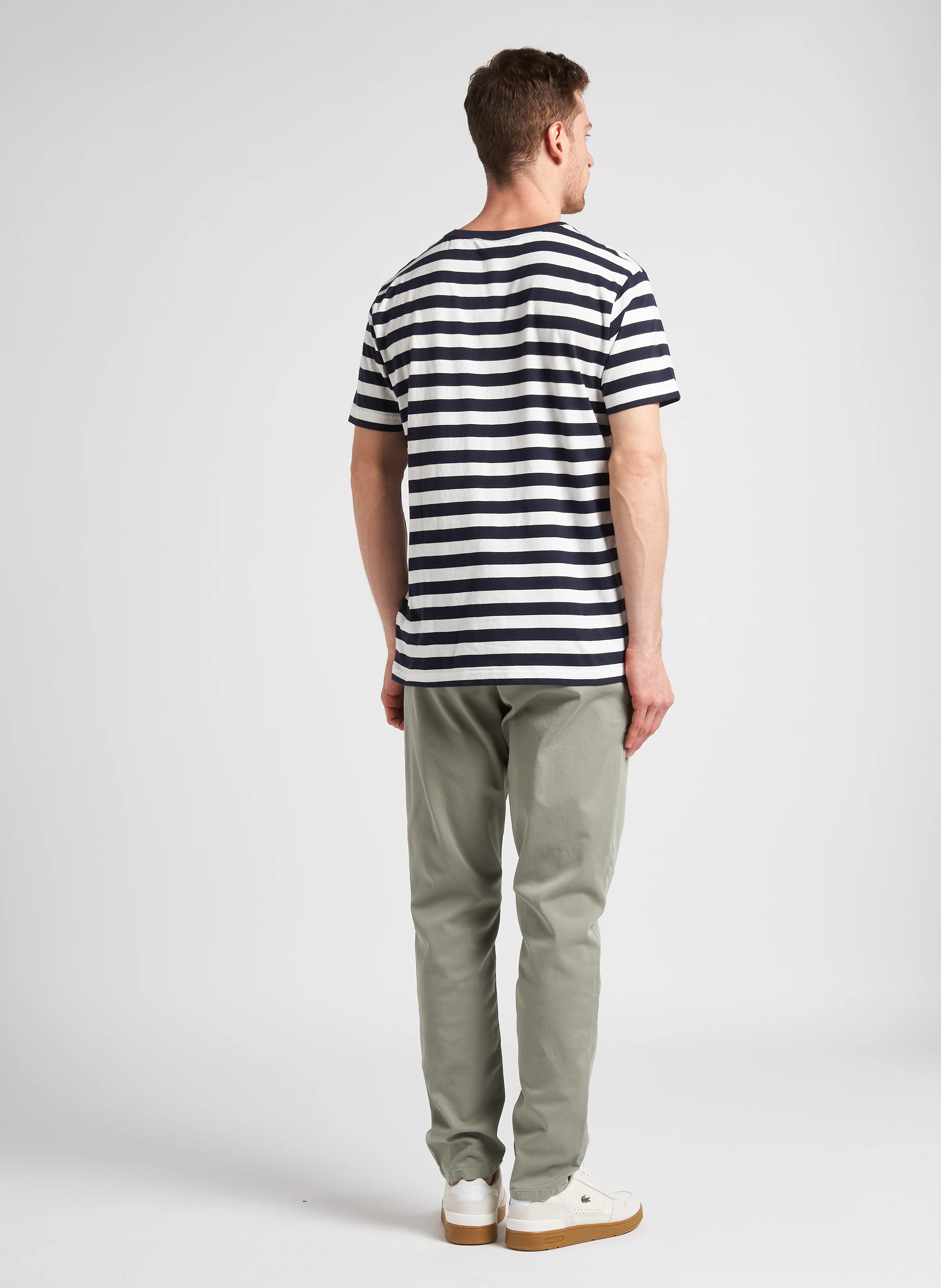 LAVIS - Pantalon droit en coton bio mélangé | Kaki