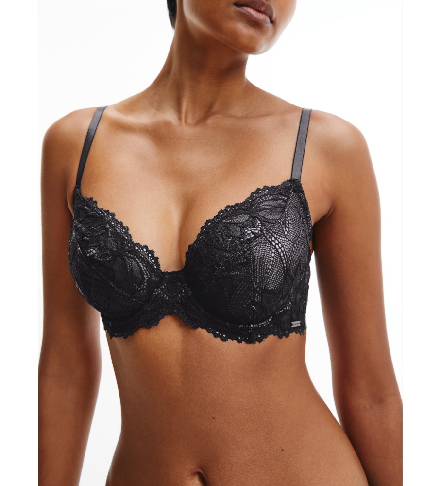 Sutiã Calvin Klein Seductive Comfort com cobertura total, preto