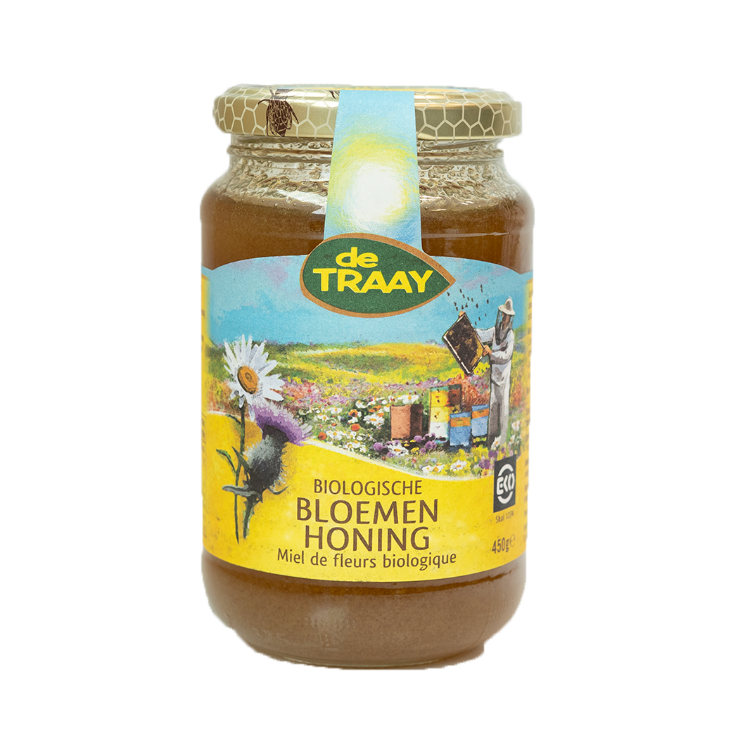 De Traay Bloemen honing (bio) 350 gram