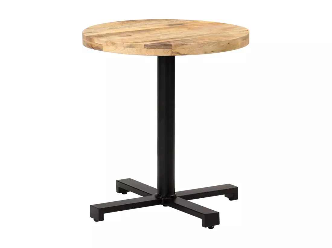 Table de bistro Ronde Ø70x75 cm Bois de manguier brut