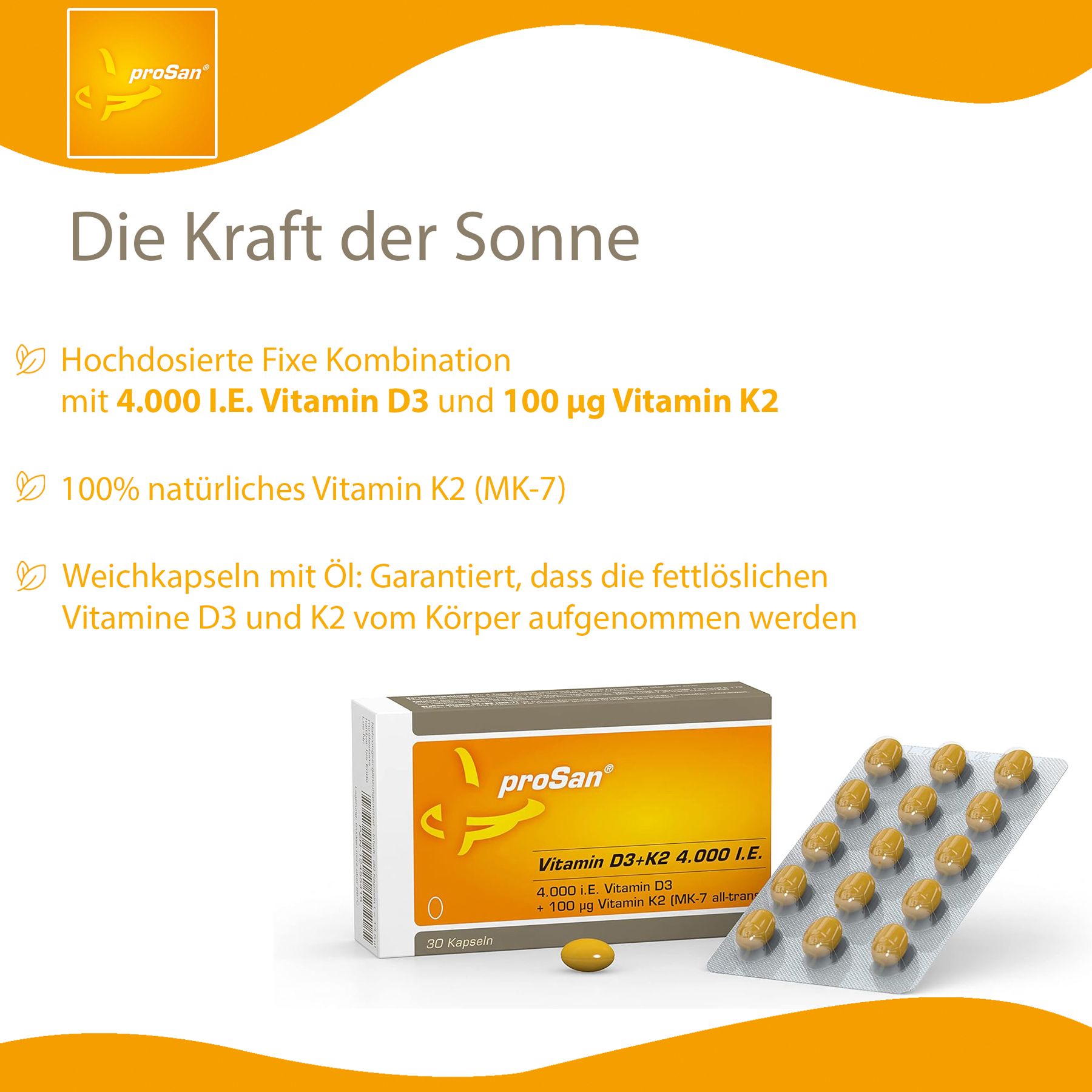 proSan Vitamin D3+K2 4.000 I.E.