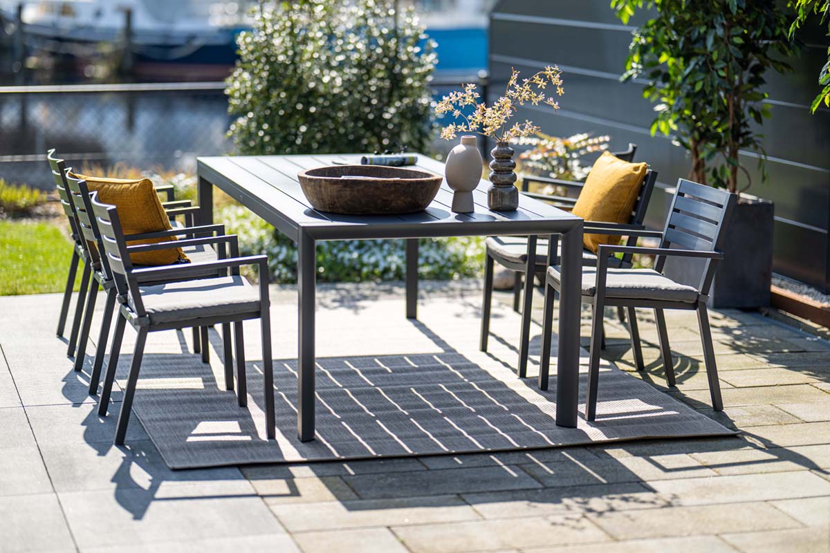 Garden Impressions Oklahoma Carbon Black tuinstoel - Set van 4