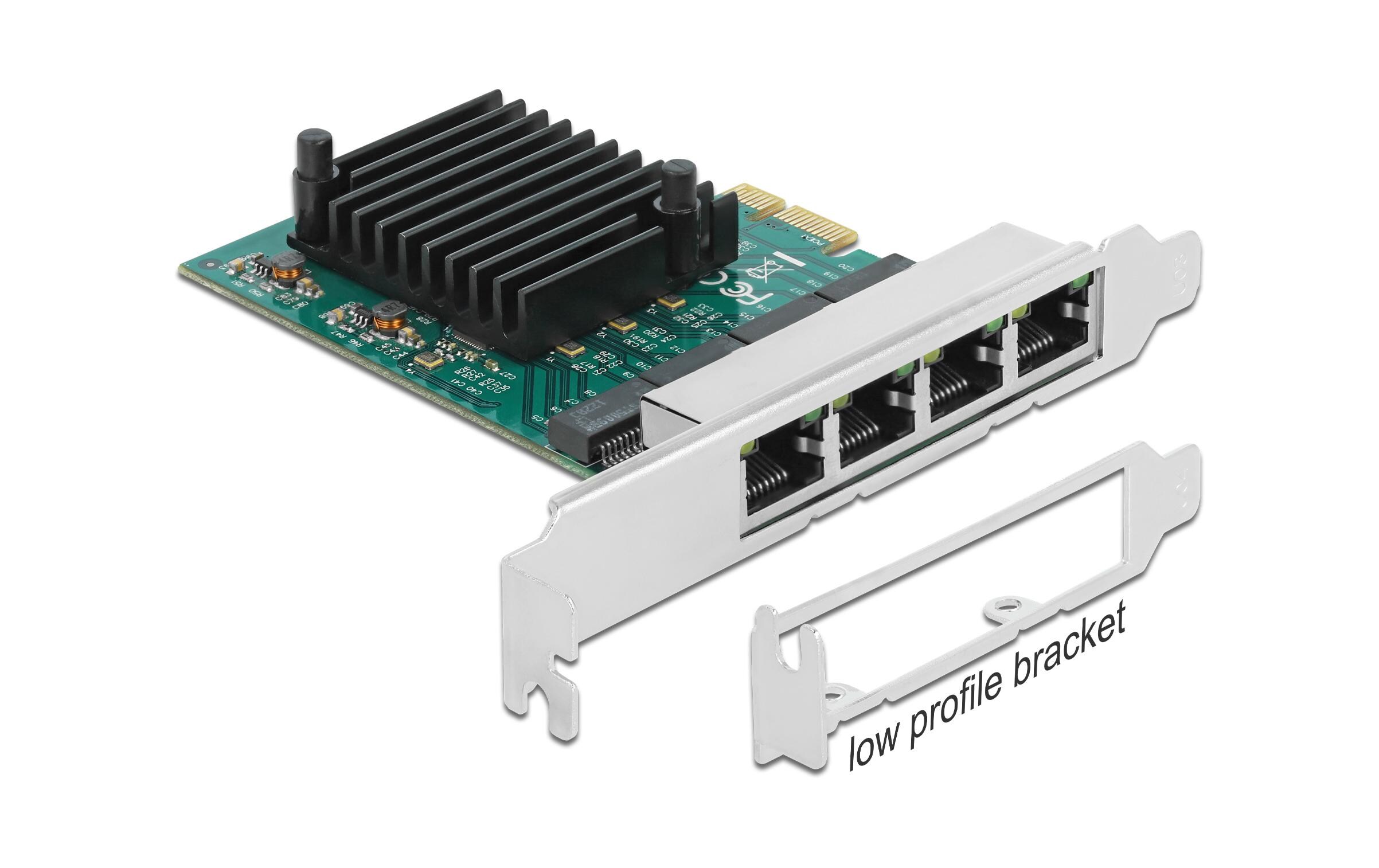 Netzwerkkarte 4x 1Gbps, RTL8111 PCI-Express x1Delock PCI Express x1 Karte 4 x RJ45 Gigabit LAN RTL8111