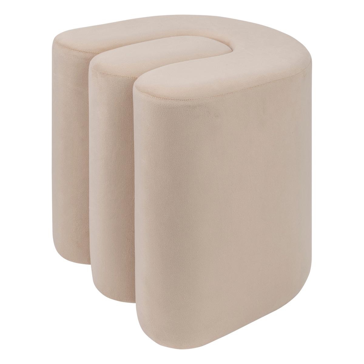 POUF VELOURS BOLAN BEIGE