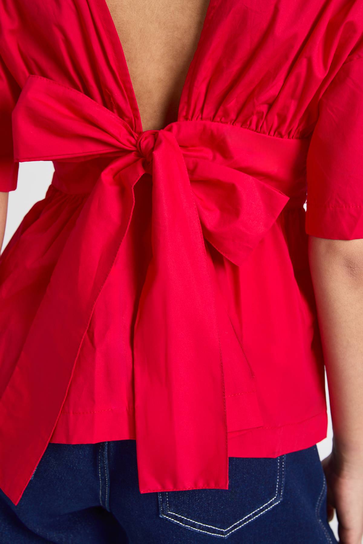 boohoo Smock en popeline noué dans le dos