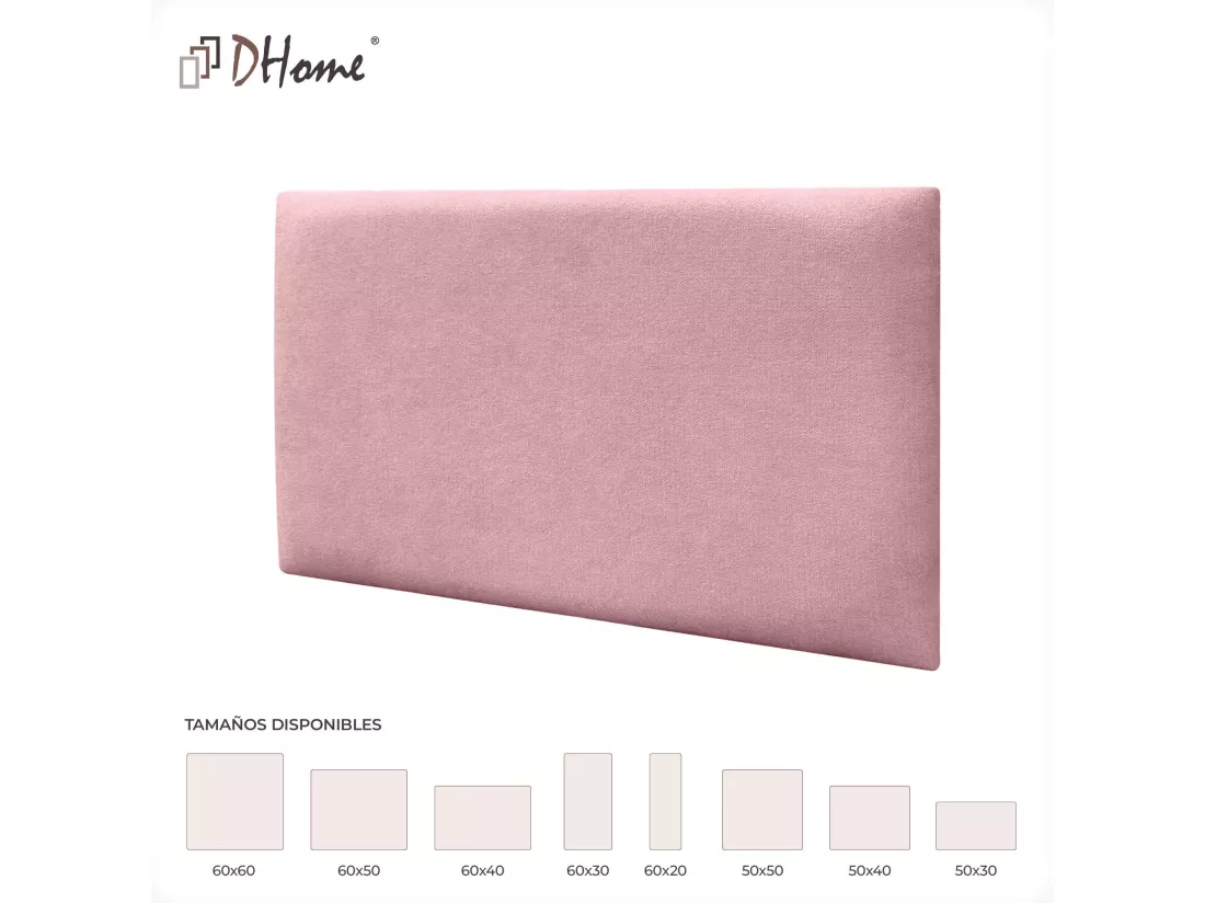 DHOME Lot de 6 Panneaux Rembourrés en Tissu Aqualine Autocollants pour Mur Acoustiques Absorbants Protection contre les Chocs (Rose, 50x40cm, x6)