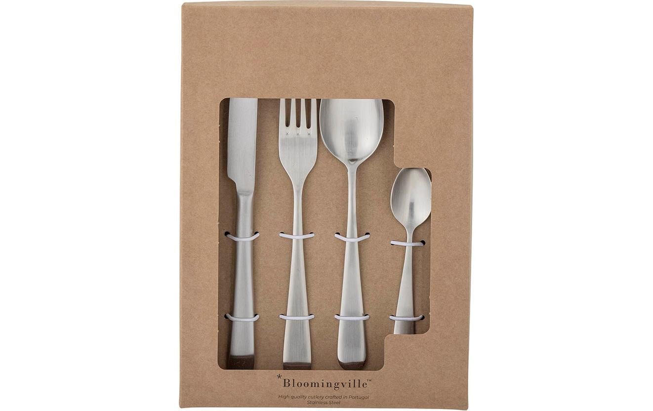 Besteck-Set Karma 4-teilig, SilberMinimalistisches Edelstahl-Besteck in matter Silberoptik