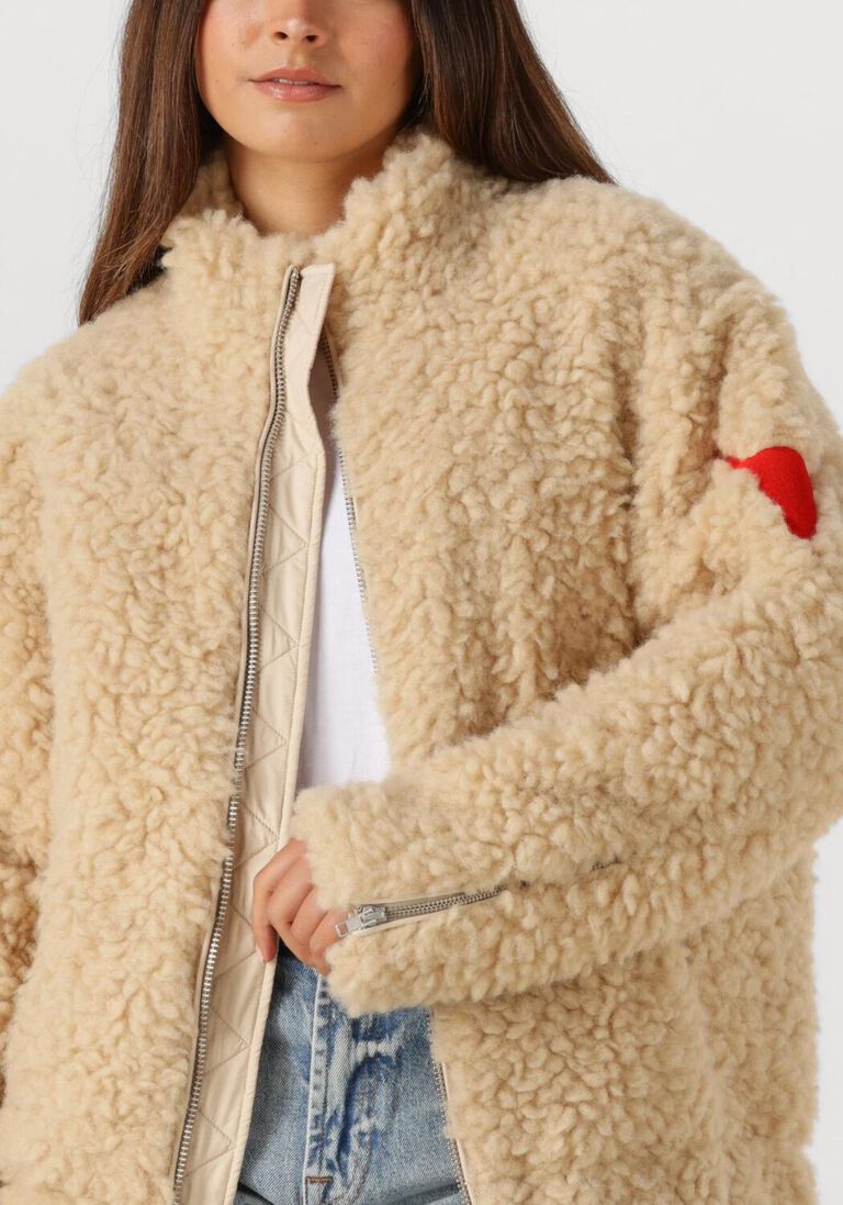 beige alix the label teddy jas ladies woven teddy coat