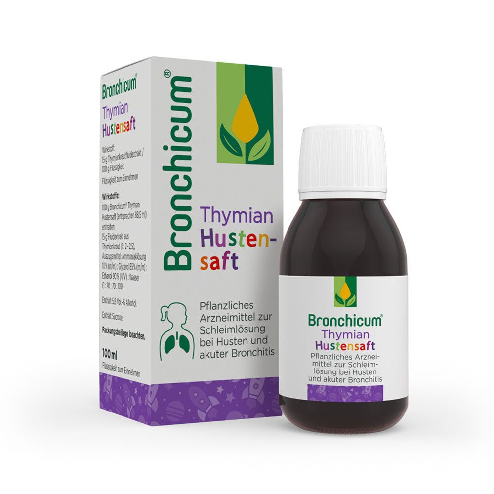 Bronchicum Thymian Hustensaft - Pflanzlicher Hustenlöser geeignet für Säuglinge