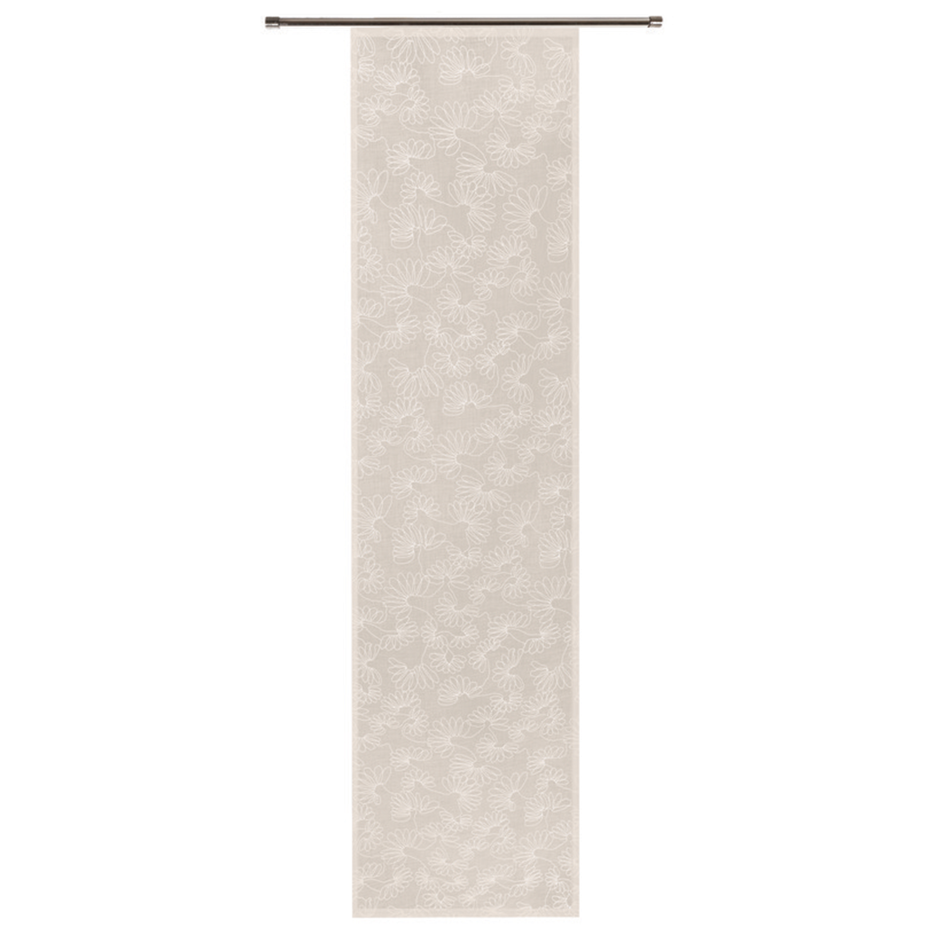Schiebevorhang - hellgrau - florales Muster - 60x245 cm