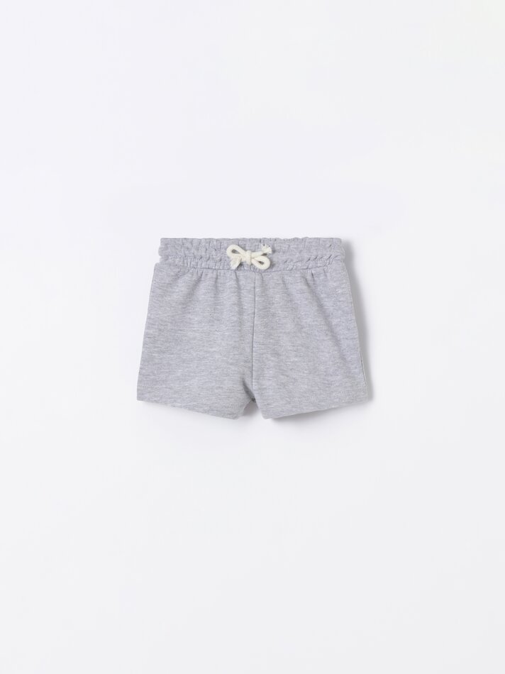 Conjunto de 2 shorts de fleece lisos e básicos - Rosa Fluorescente