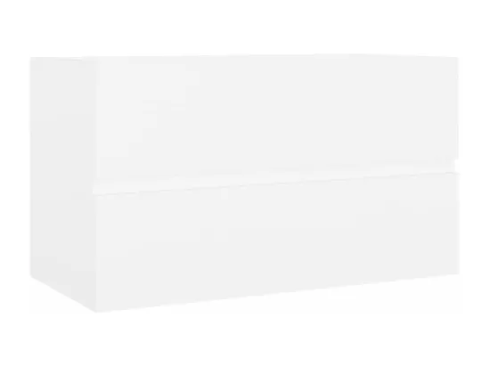 Armoire d'évier avec lavabo intégré blanc bois d'ingénierie