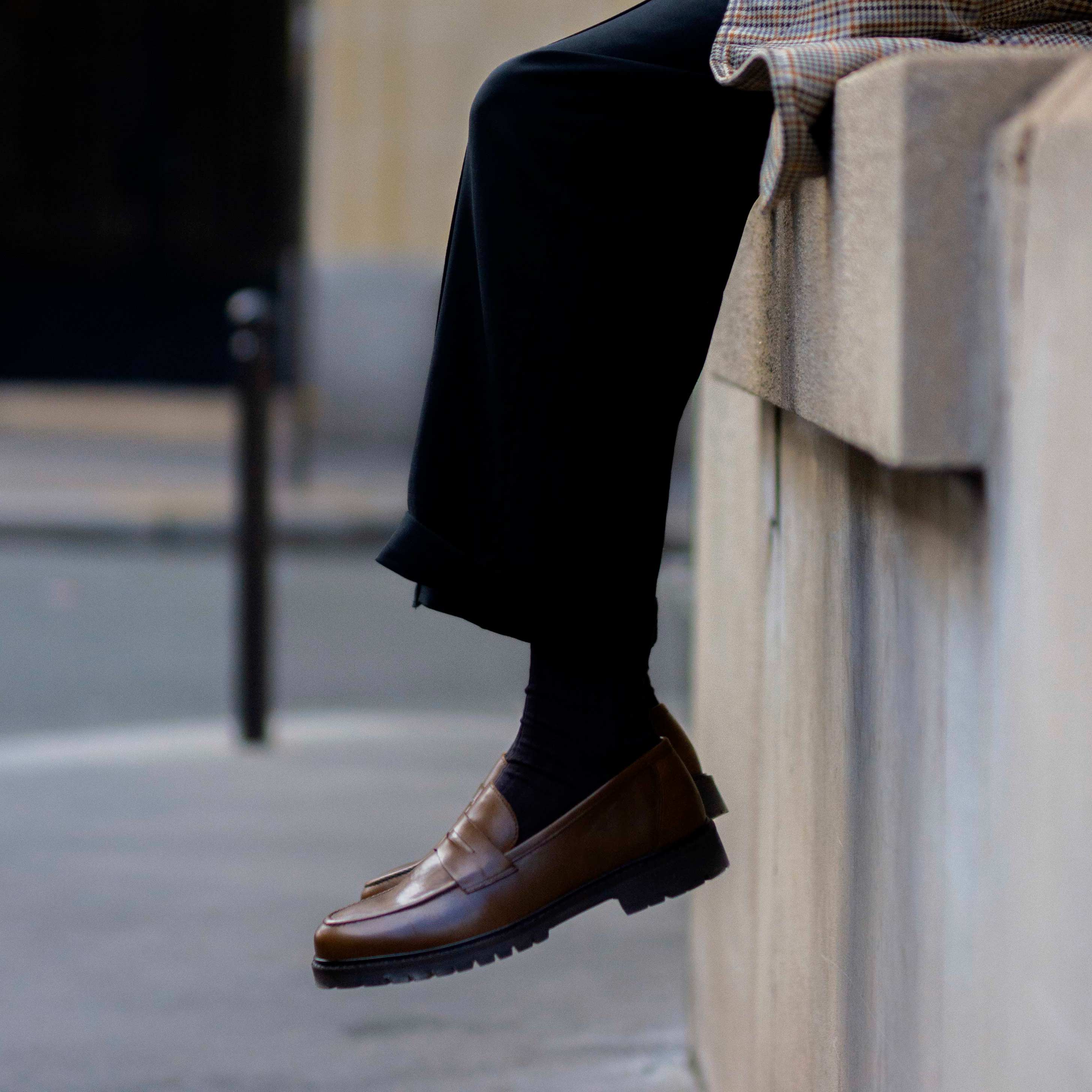 Mika-Mocassin en cuir marron