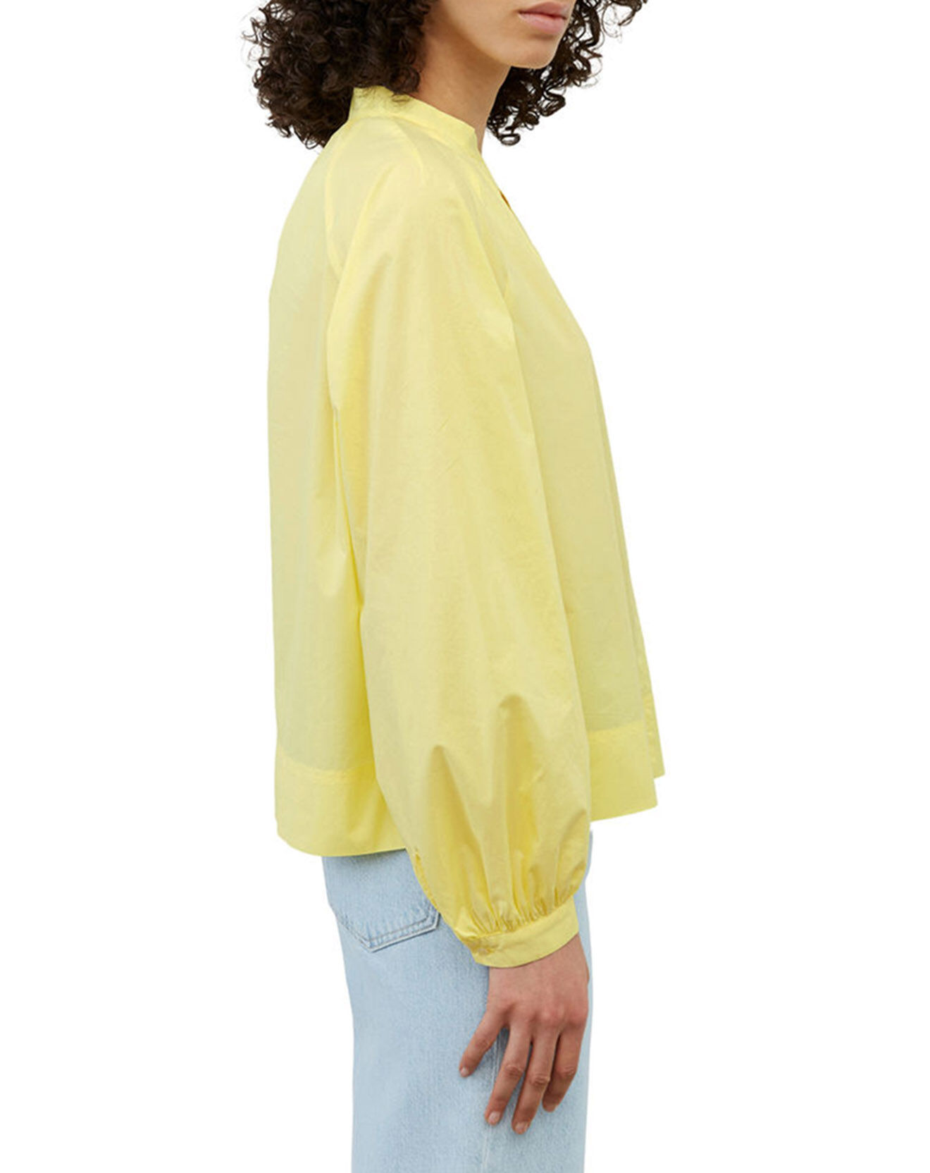 Marc O'Polo Chemise Col V en Coton Bio jaune