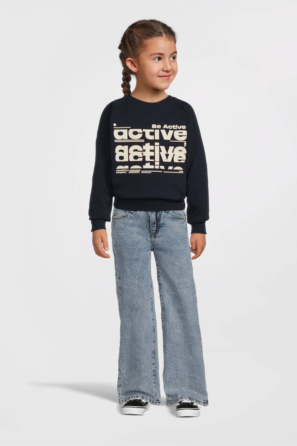 NAME IT sweater NKFVENUS met printopdruk donkerblauw
