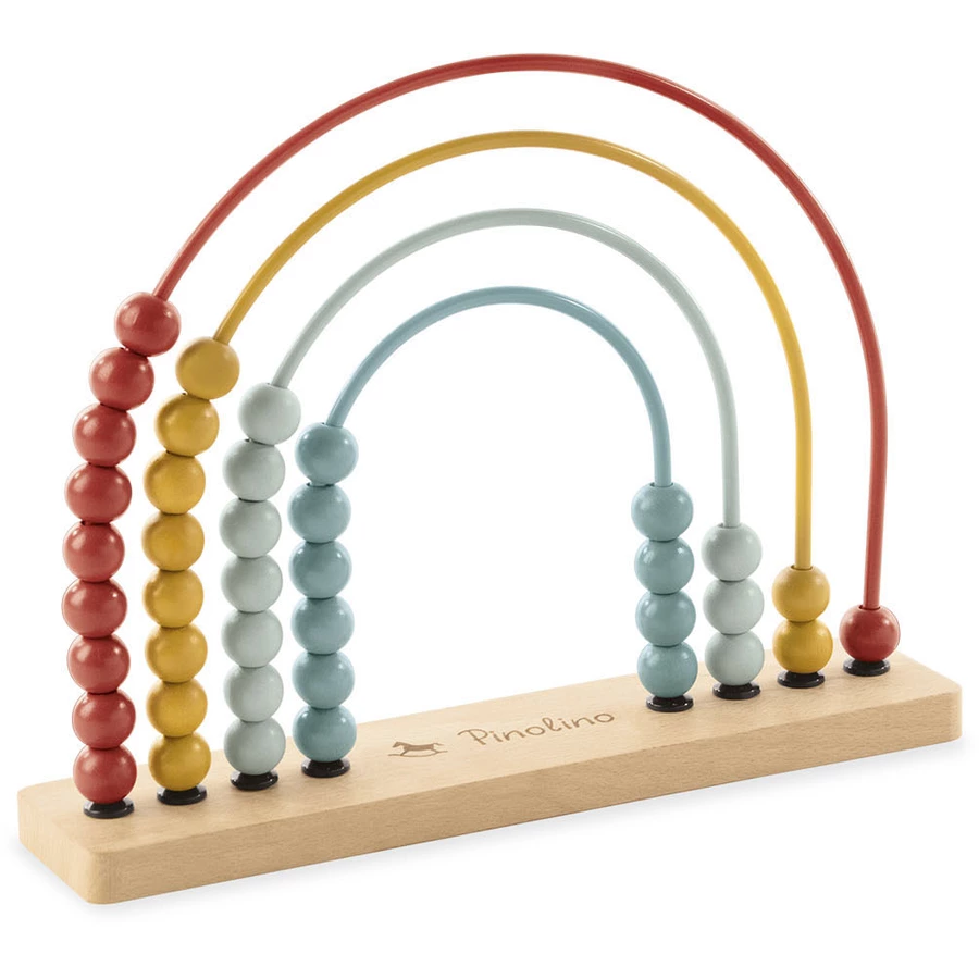 Pinolino Motorik-Set „Ruby“ mit Stapelturm, Holz-Regenbogen und Abakus-Regenbogen, 3-tlg.