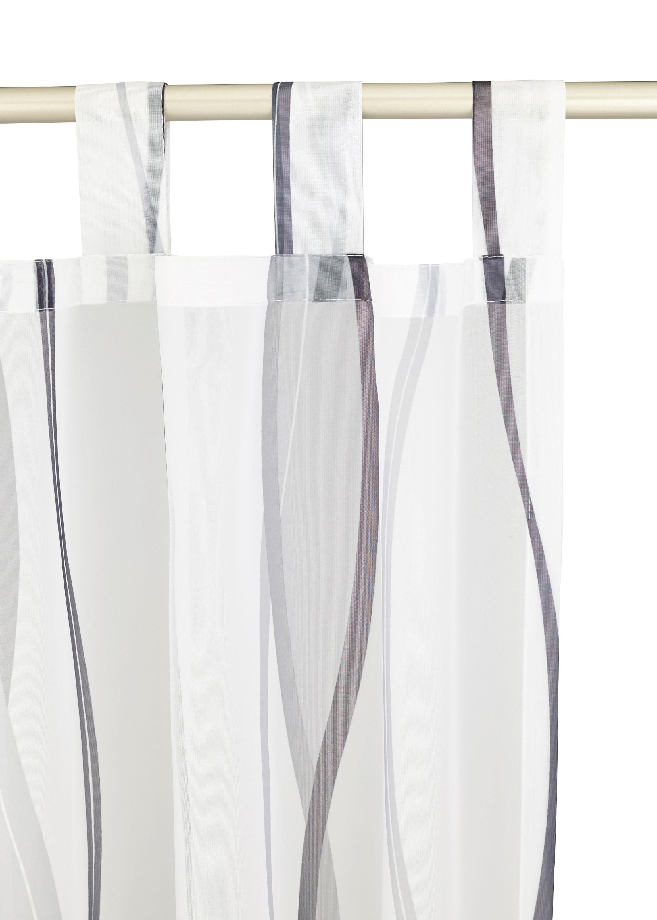 my home Gardine »DIMONA« Schlaufen 2 Stk. tlg. 2-er Set, Voile, Polyester, Wellen