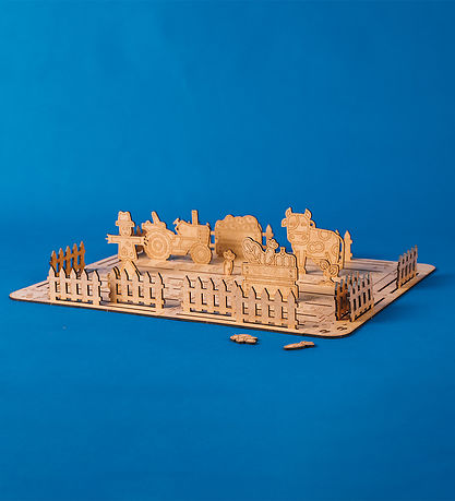 Crateit Kreatives Spielset - Der Bauernhof - Holz - Felder Ernte