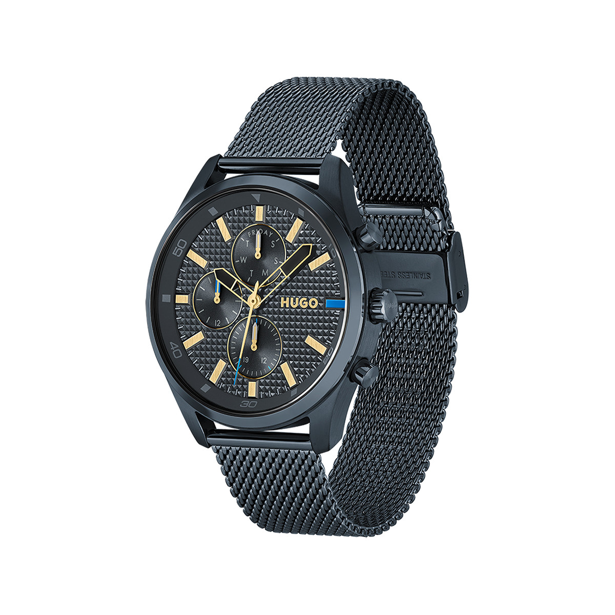 Montre HUGO Chase homme bracelet acier bleu