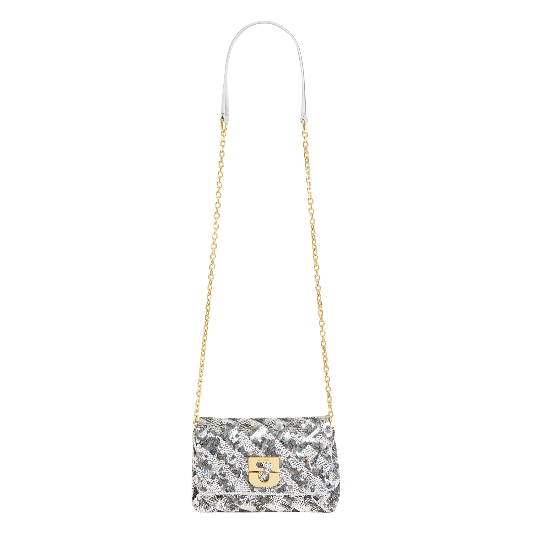 LE MINI FANNY - Sac bandoulière à sequins | Gris