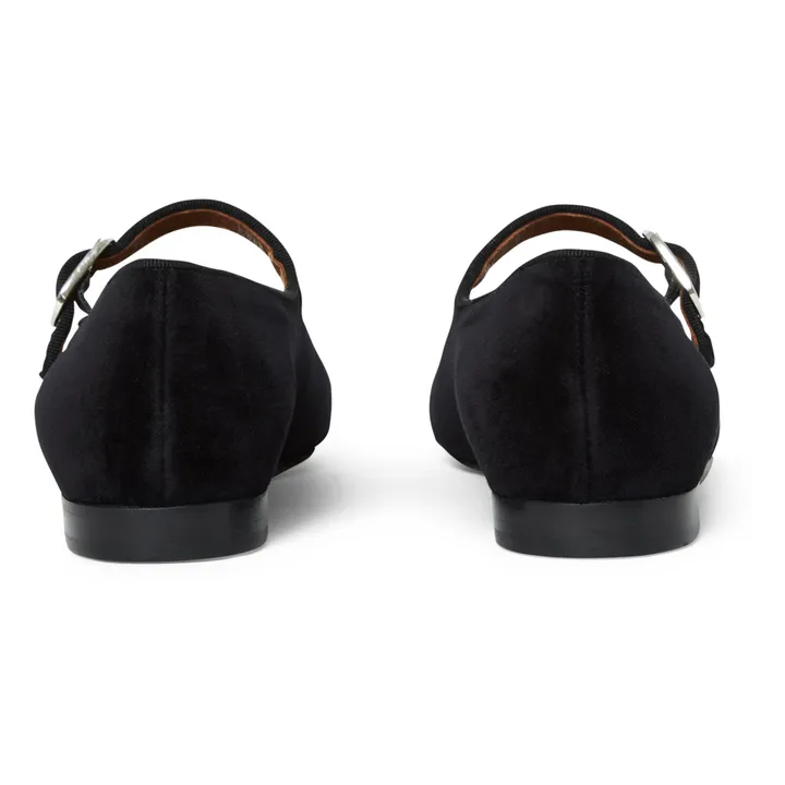 Le Monde Beryl Ballerines Mary Jane Velvet | Noir