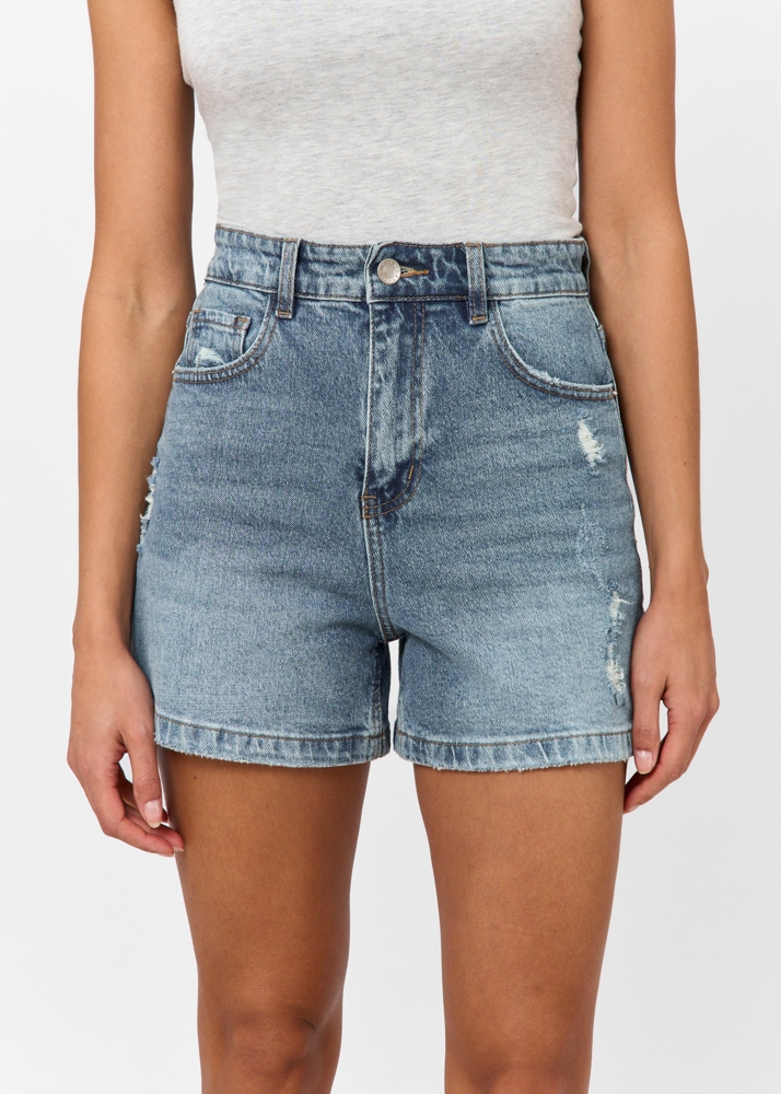 Relaxed short navy blauw