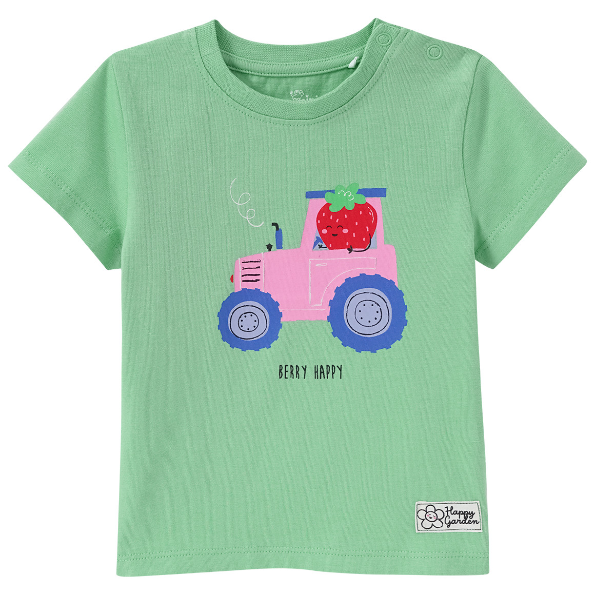 Topomini Baby T-Shirt mit Bauernhof-Print hellgrün