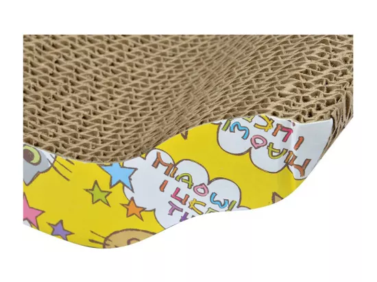 Griffoir réversible en carton à motifs - Jaune - L 43 x l 22 x H 8,8 cm