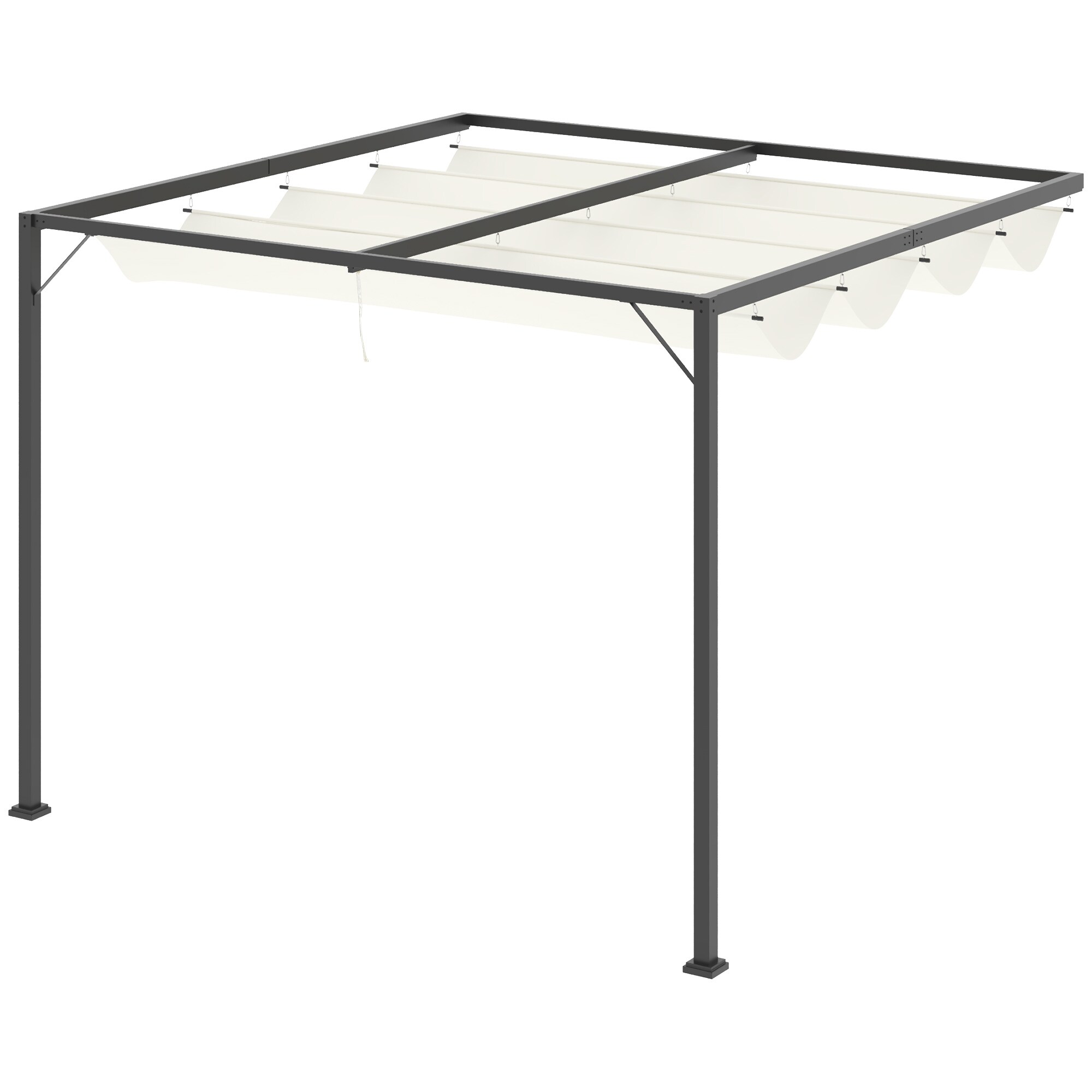 Outsunny Pergola mit Stoffdach weiß 40L x 50B x 90H cm