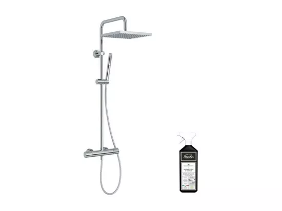 Colonne de douche thermostatique JACOB DELAFON Brigitte + nettoyant Briochin