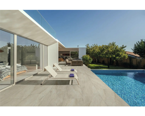 FLAIRSTONE porseleinen terrastegel Canyon beige gerectificeerde rand 120 x 60 x 2 cm