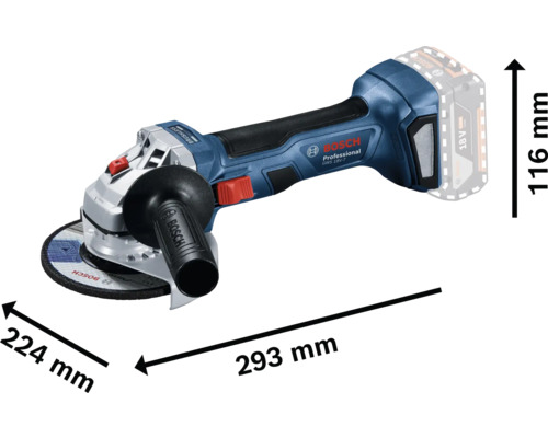 Bosch Professional GWS 18V-7 accu haakse slijper, zonder accu en lader