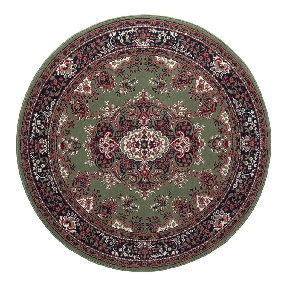 Interieur05 rond vintage vloerkleed Nain Perzisch groen - 100 x 100 cm