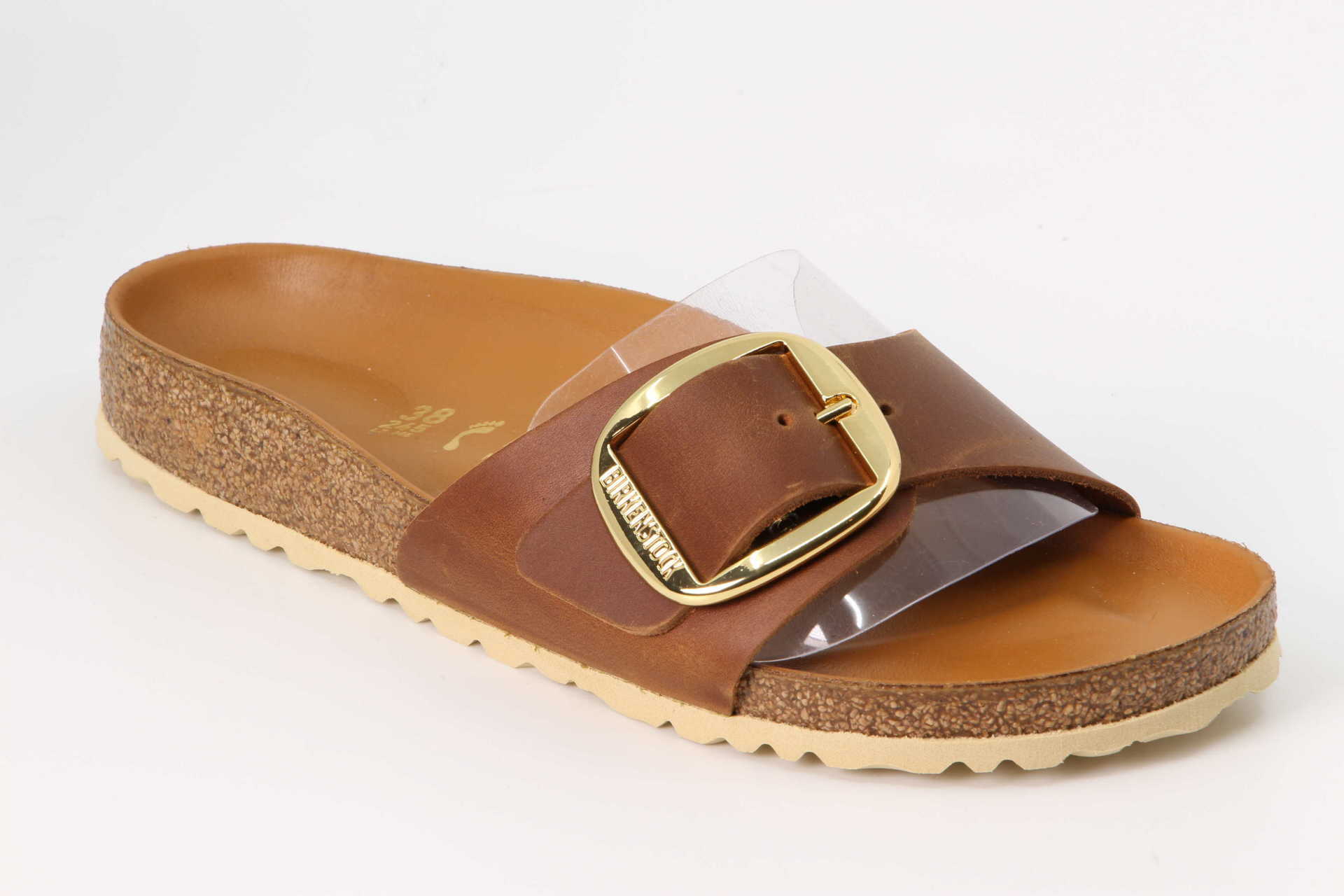 Birkenstock Madrid Big Buckle schmal oiled cognac