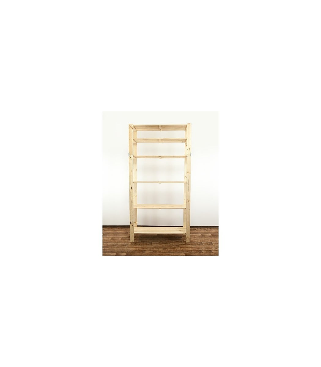 PROREGAL Houten Plank Woodland HxBxD 230 x 120 x 50 cm Plankbelasting 120 kg 6 planken Dennenhout Naturel