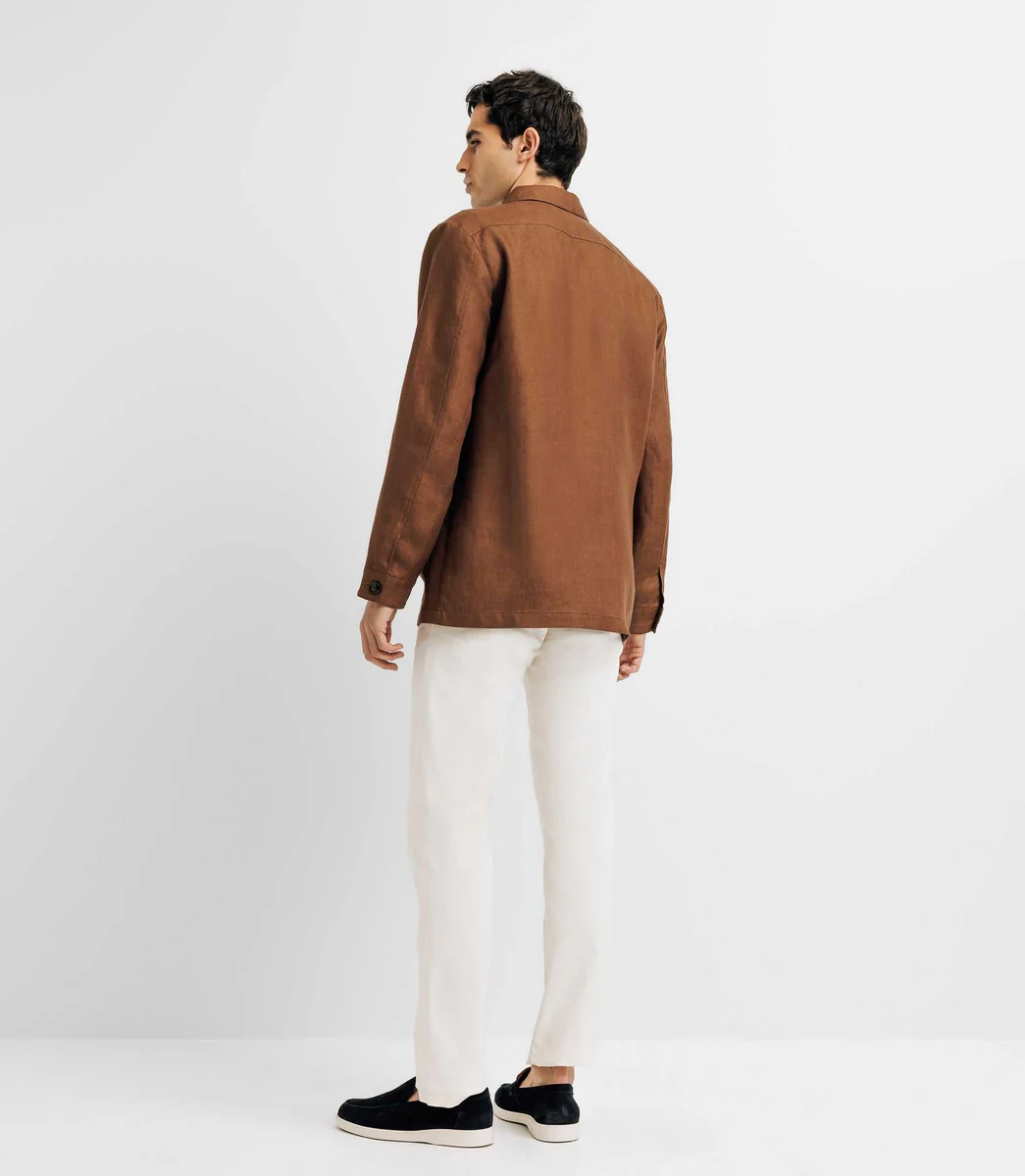 Veste casual 100% lin truffe