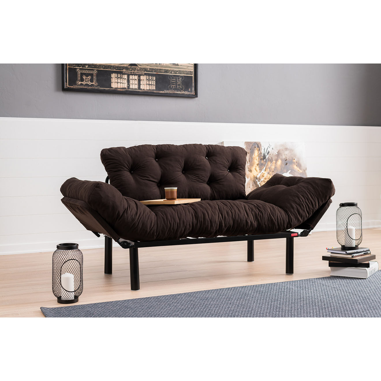 Atelier del Sofa Canapé 2 places convertible Nitta marron - 155x85x73 cm