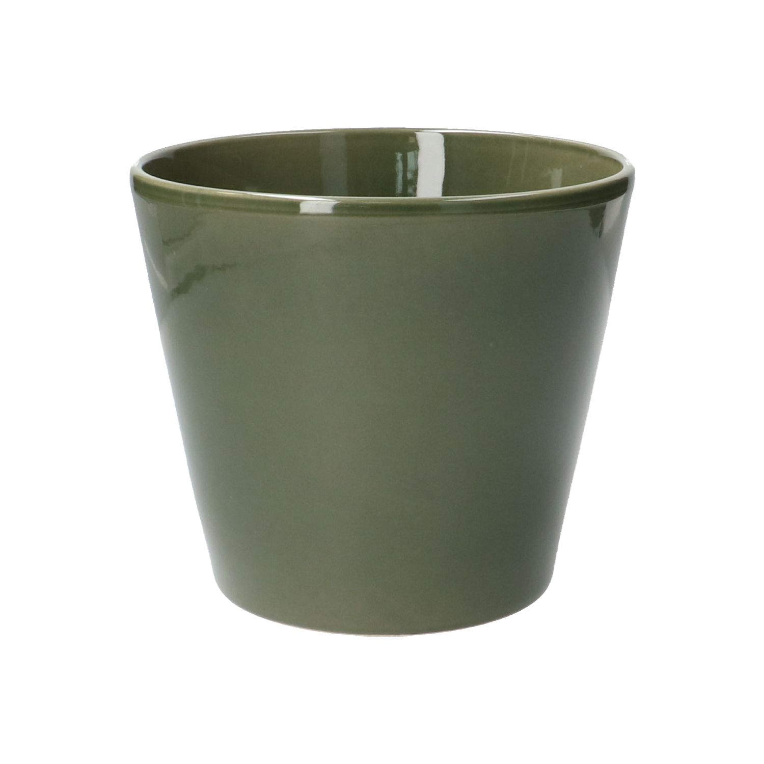 Bloempot, aardewerk, donkergroen, Ø 17,5 cm